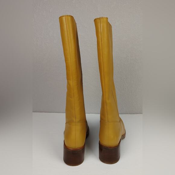 Frye Camryn Genuine Leather Tall Pull On Campus Boots in Banana Size 10 - Picture 6 of 15